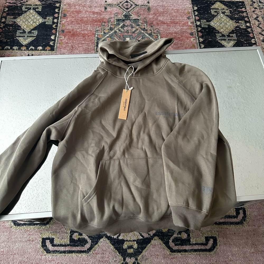 Fear of God Essentials Mens Small Green Hoodie Sweatshirt SSense FG Concrete